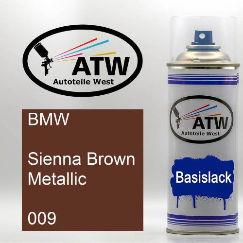 BMW, Sienna Brown Metallic, 009: 400ml Sprühdose, von ATW Autoteile West.